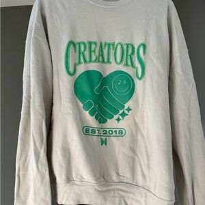 Bella Canvas Beige Sweater with Green Graphic
